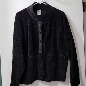 PINK Victoria's Secret Nubby Fuzzy Lightweight Jacket Black